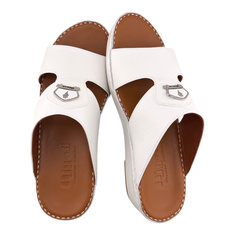 AJYAD Handmade Arabic Sandals For Men | Outdoor Mens Slippers | Everyday Flip Flops Open Toe | Arabic Genuine Shamwa Leather | New Design | Tan Footbed | Comfortable & LightWeight - Image 2
